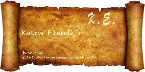 Katra Elemér névjegykártya