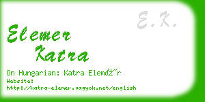 elemer katra business card